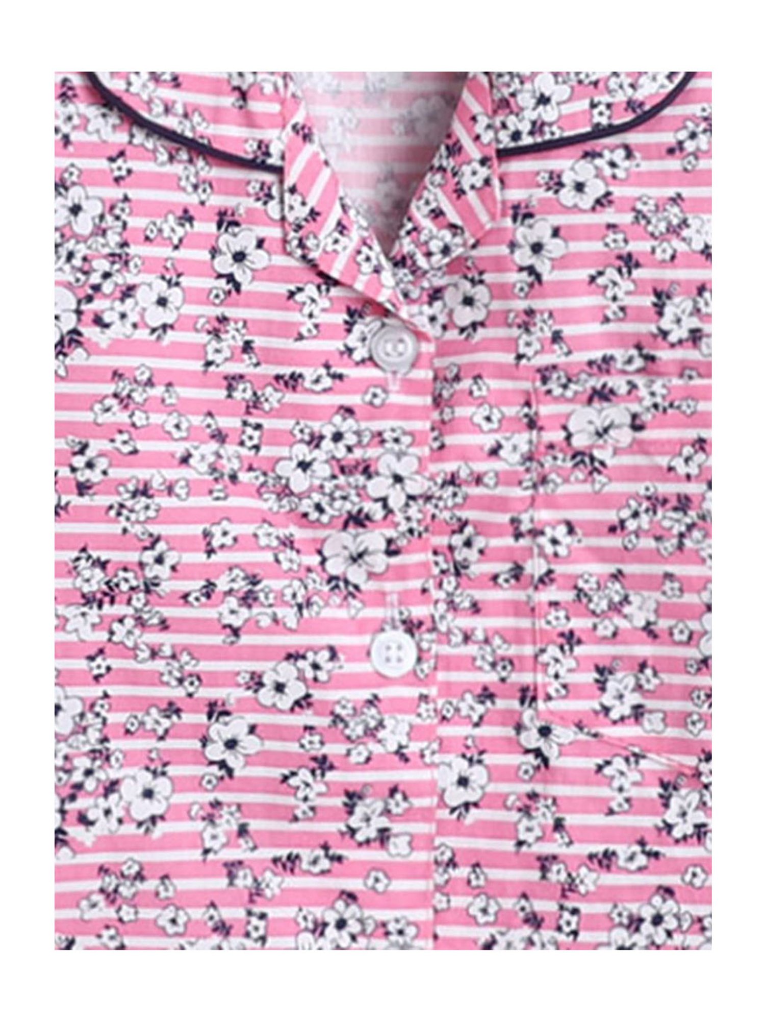 The Magic Wand Boys Pink Floral Print Shirt with Pyjamas