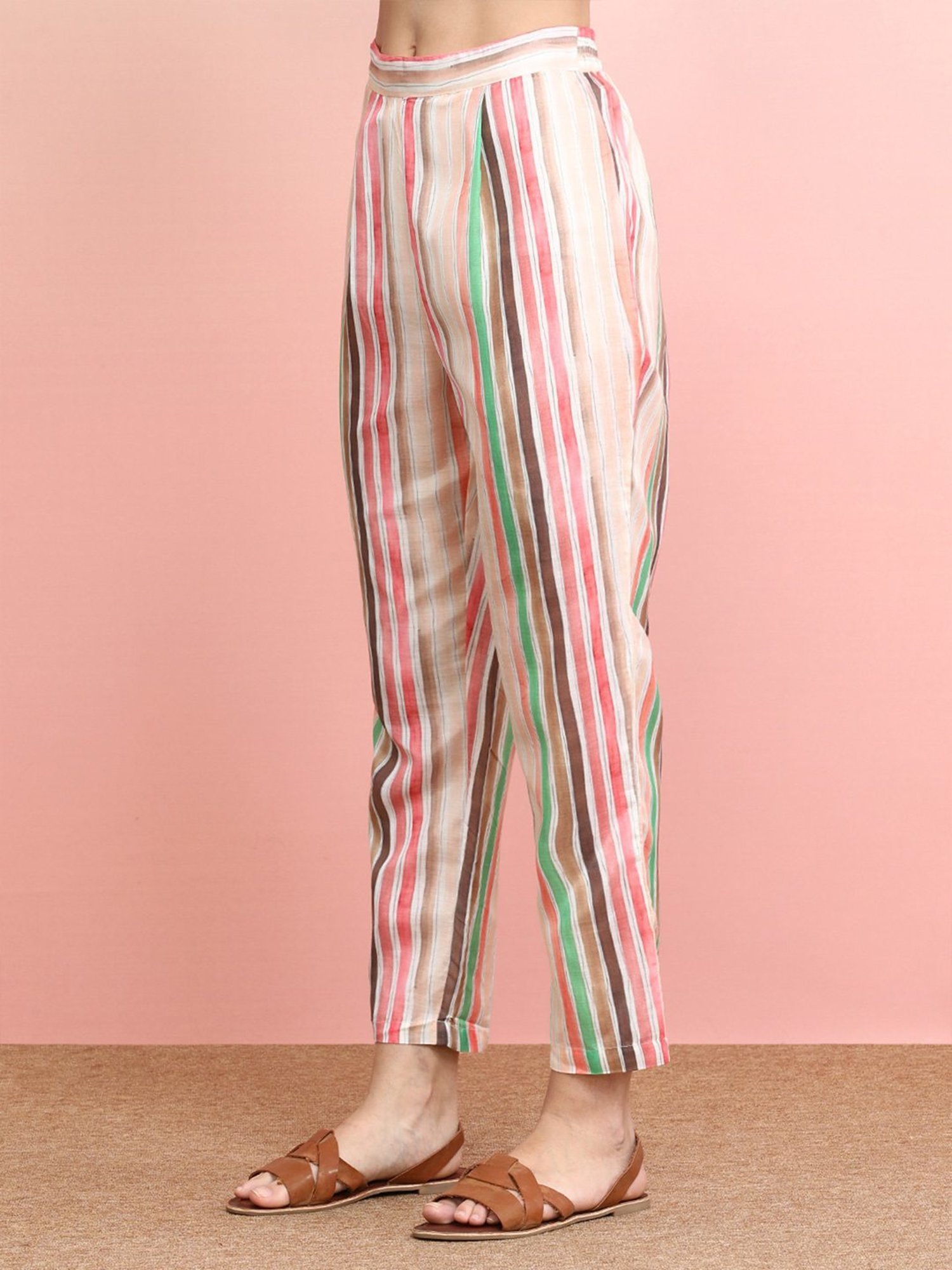 Indo Era Multicolored Floral Print Shirt Pant Set