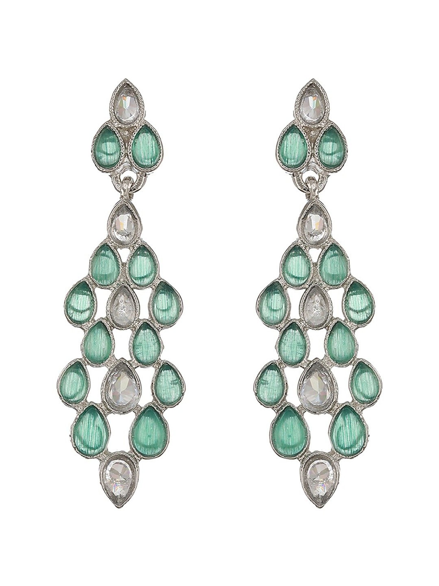 Aatmana AD-Studded Green Necklace & Earring Set