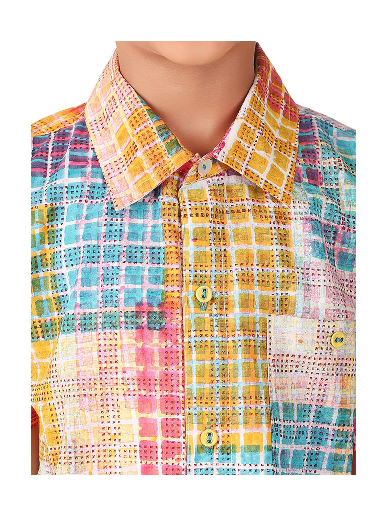 Fabindia Kids Multicolor Printed Shirt