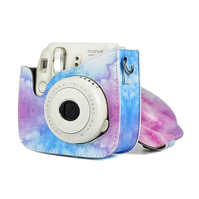 Instant Mini 11 Protective & Portable Case, Designed for Mini 11 Instant Camera Also Compatible with Mini 9, Mini 8 Instant Camera, with Adjustable Shoulder Strap. (Daisy Gypsophila)