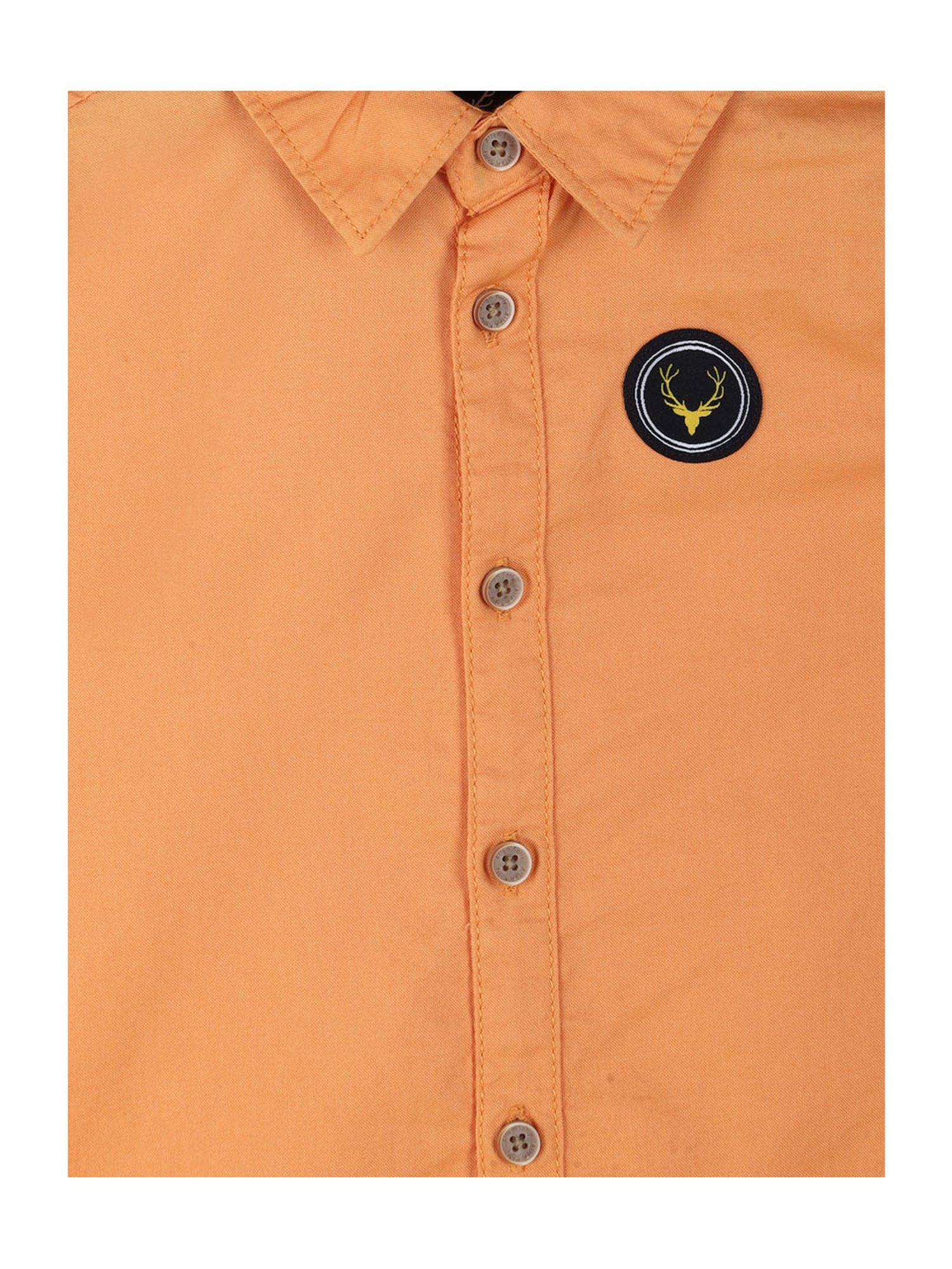 Allen Solly Kids Orange Solid Full Sleeves Shirt