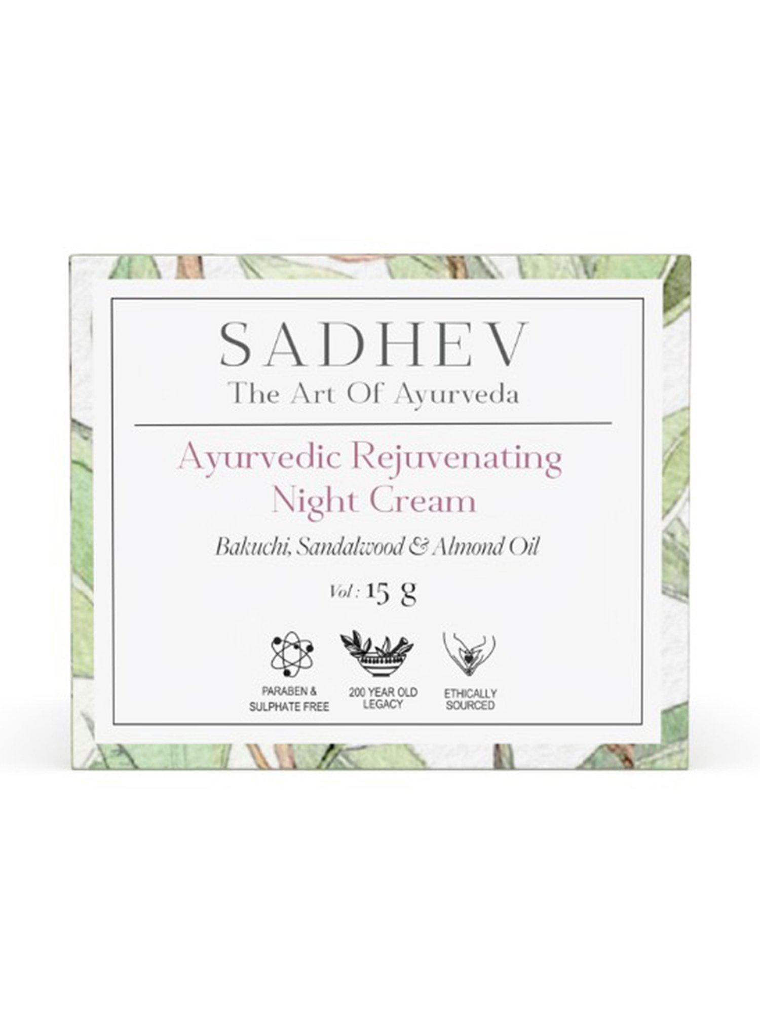 SADHEV The Art Of Ayurveda Ayurvedic Rejuvenating Night Cream - 15 gm