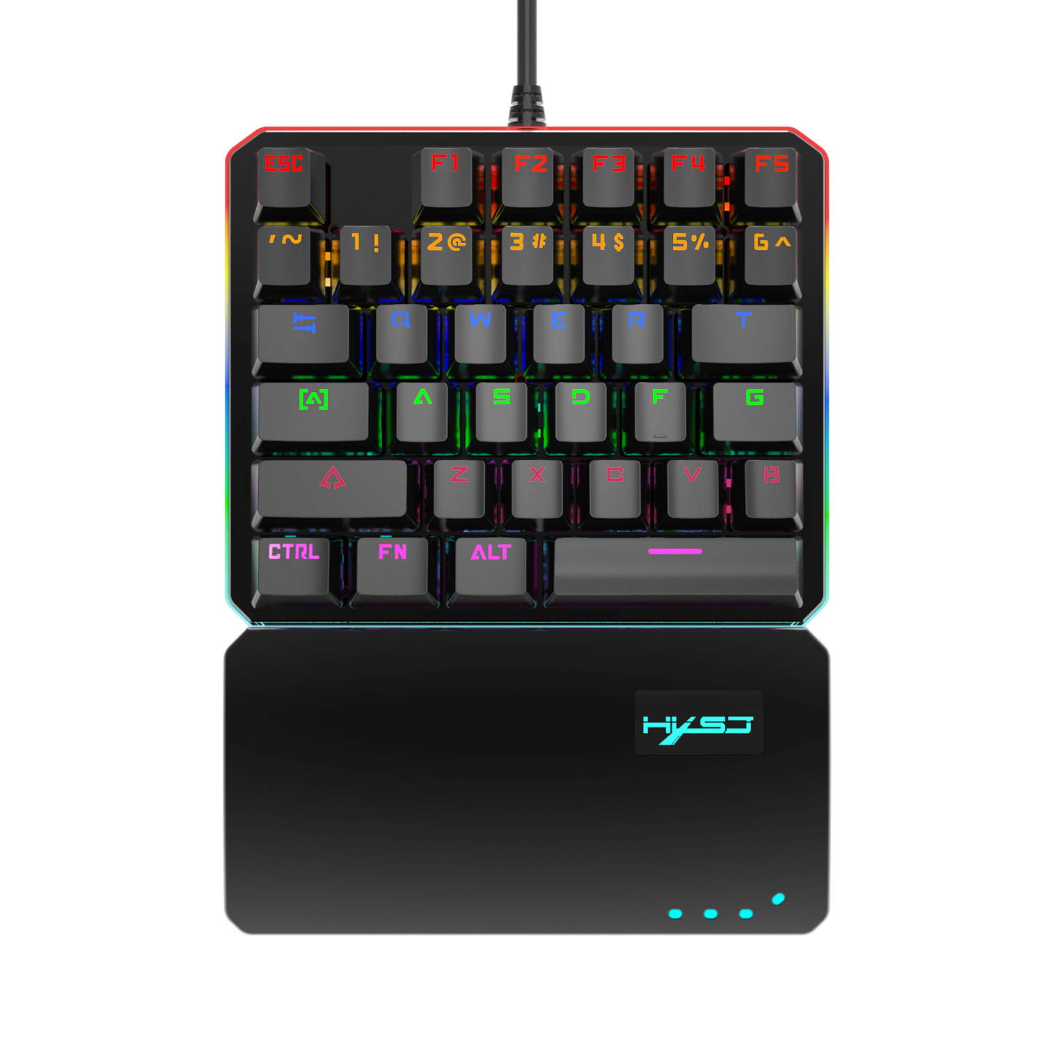 Mechanical Gaming Keyboard Wired with 87 Keys Anti-Ghosting Programmable RGB Rainbow Backlit for Laptop Games and Work (Blue Switch, Black)