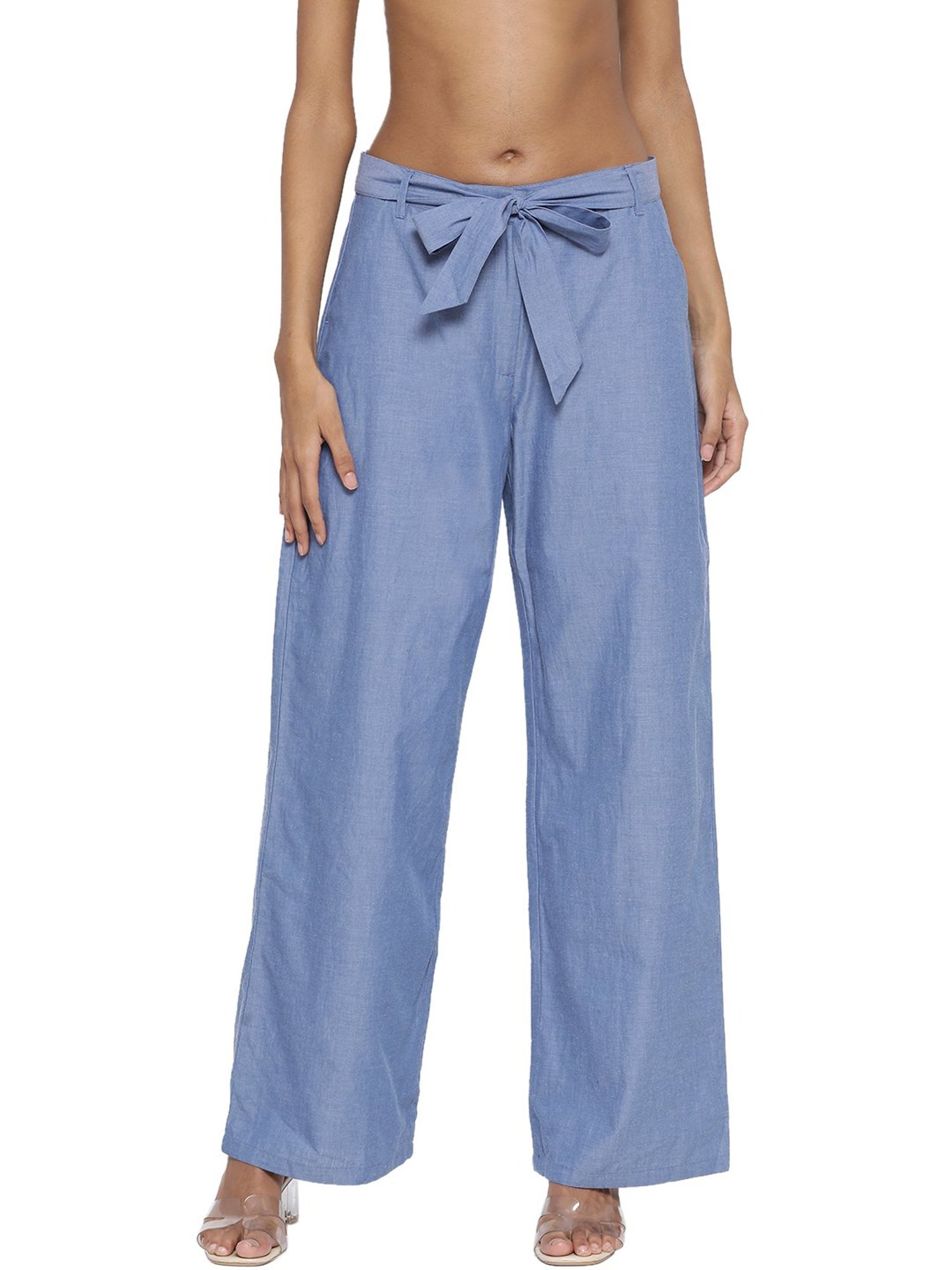 Rooted Blue Cotton Trousers