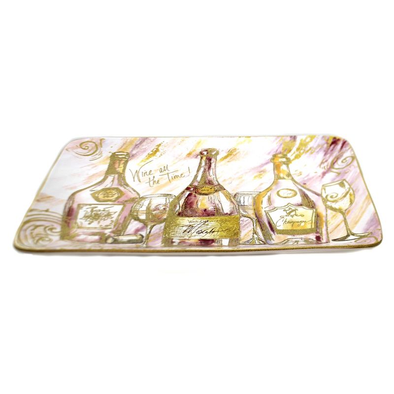Tabletop 12.0" Wine All The Time Platter Alcoholic Drink Entertain Certified International  -  Serving Platters