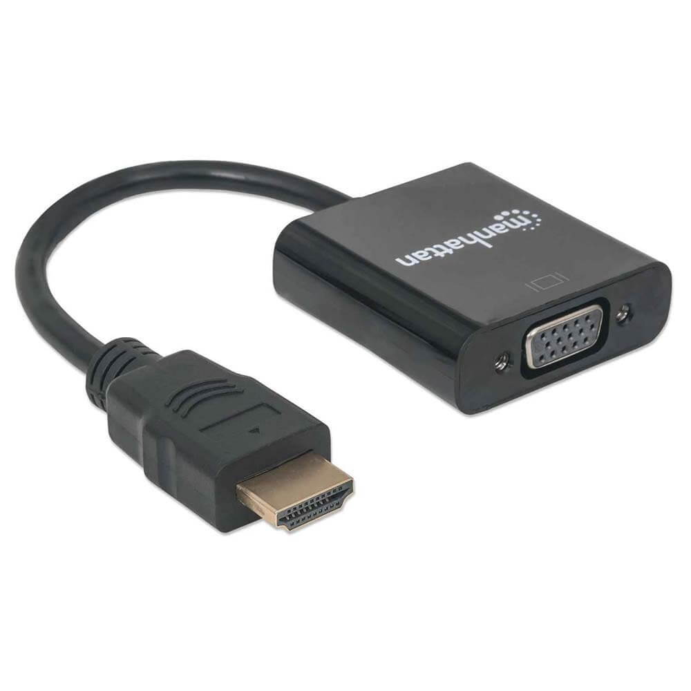 HDMI to VGA  GoldPlated HDMI to VGA Adapter Male to Female Compatible for Computer Desktop Laptop PC Monitor Projector HDTV Chromebook Raspberry Pi Roku Xbox and More Black