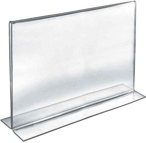Azar Displays 152719 10-Inch Width by 8-Inch Height Double-Foot Acrylic Sign Holder, 10-Pack