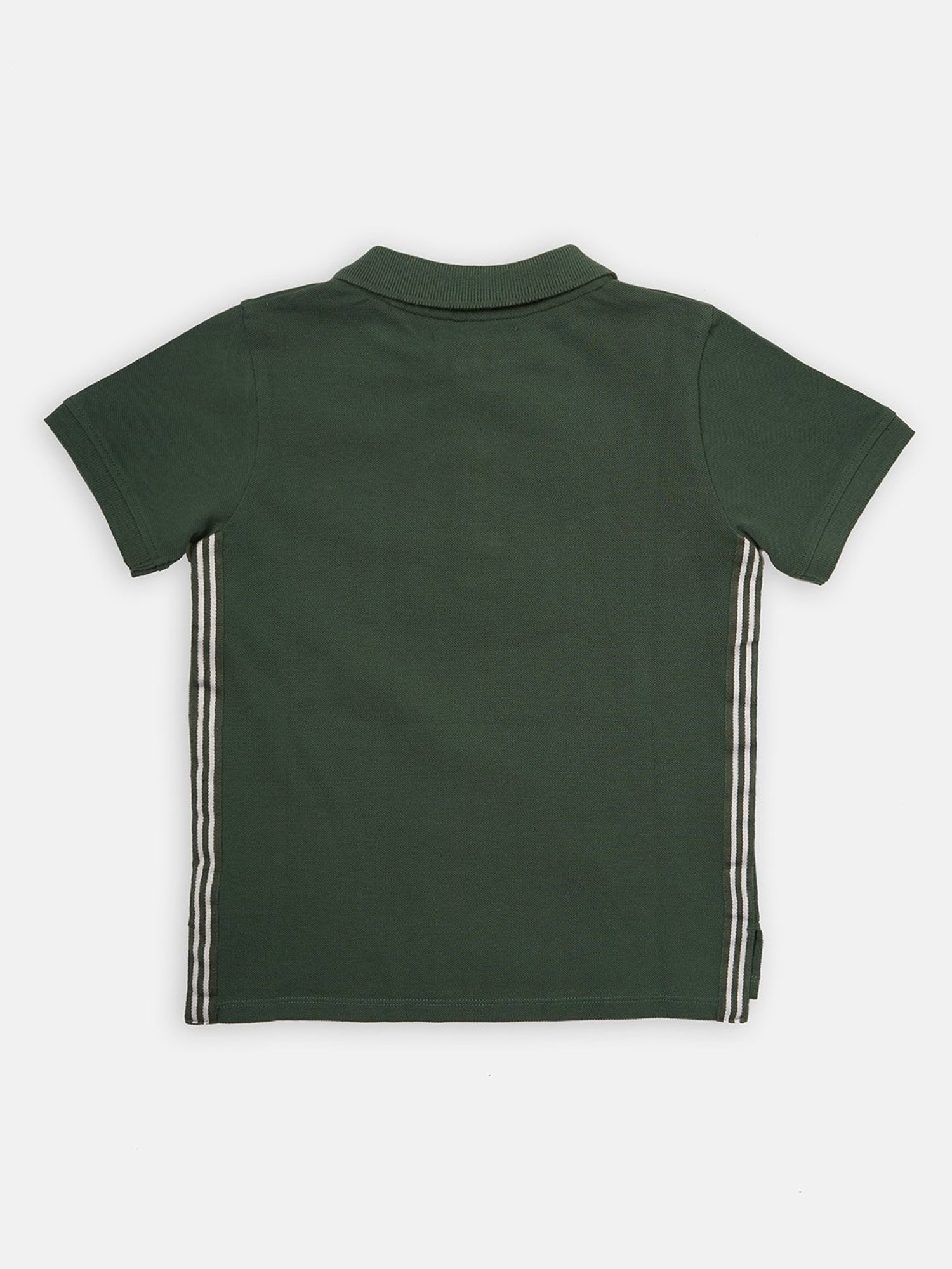 Angel & Rocket Boys Green Cotton Regular Fit Polo T-Shirt
