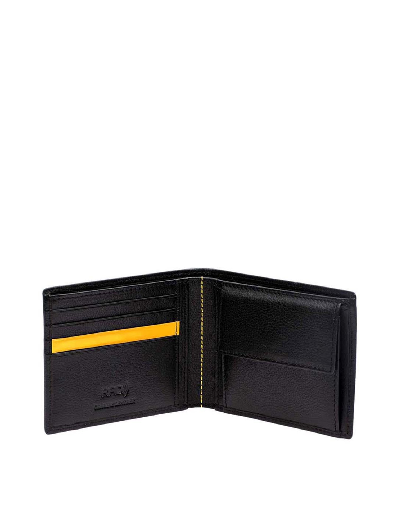 Mai Soli Black & Yellow Leather Bi-Fold Wallet & Card Holder Gift Set