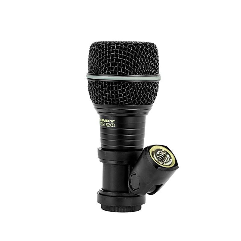 DM80 Drum Microphone Enhanced low frequency response for kick drums Neodymium element allmetal construction and rubber mount to minimize vibration