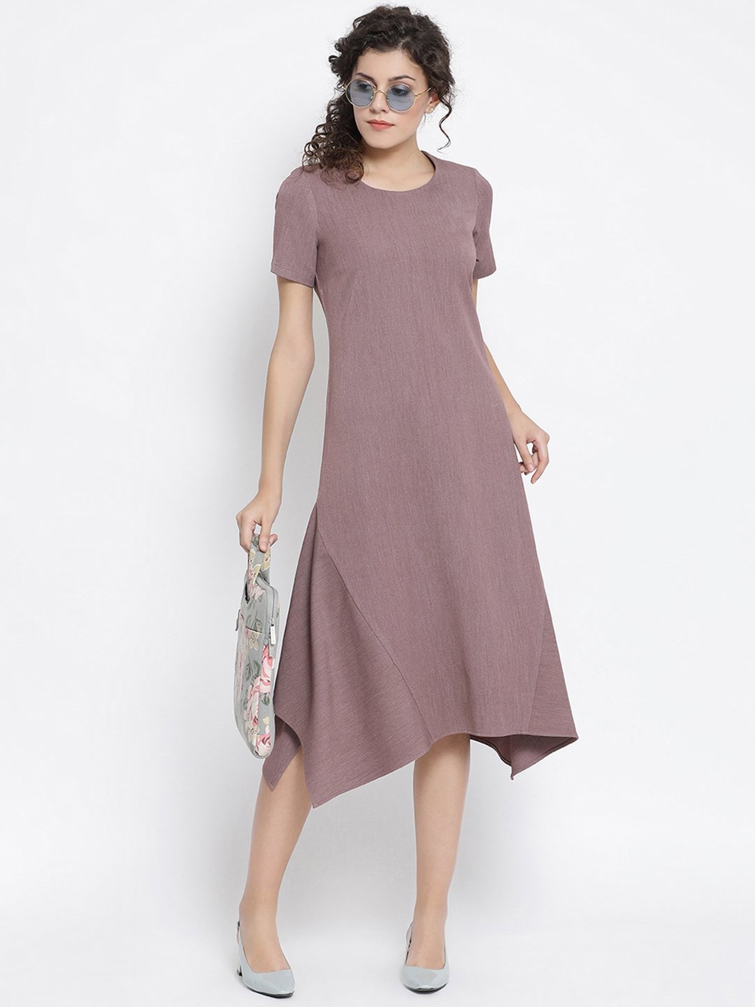 Office & You Vintage Pink Dress With Flower Brooch