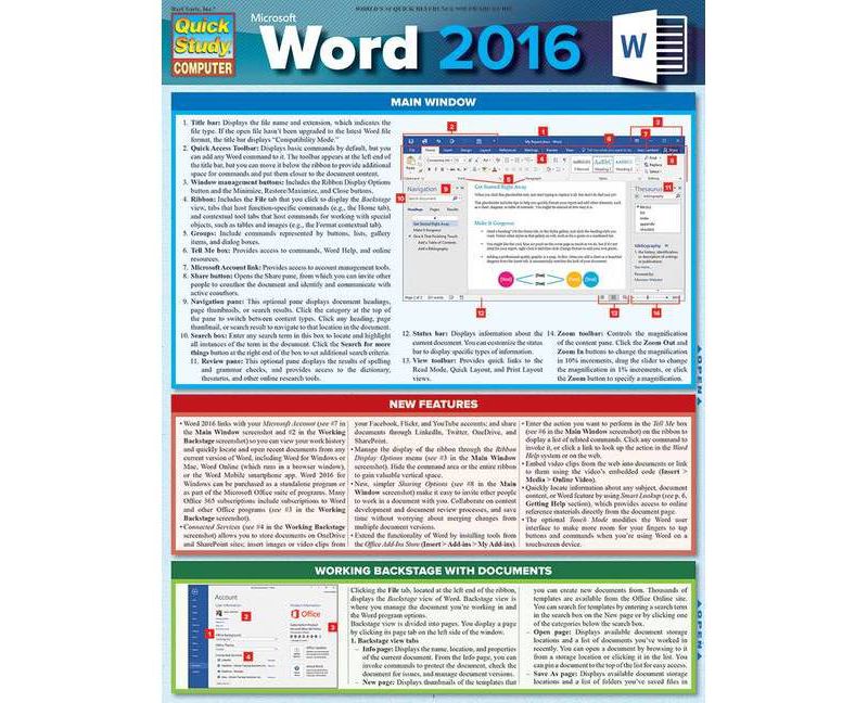 Microsoft Word 2016 - by  Joan Lambert (Poster)