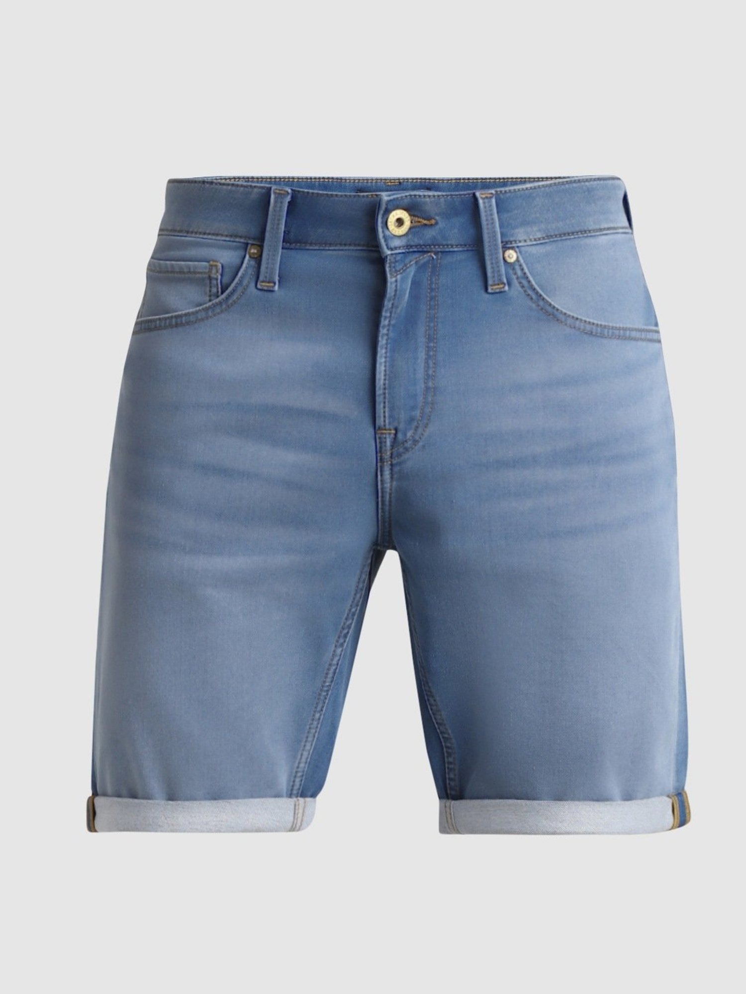 Jack & Jones Light Blue Denim Cotton Regular Fit Denim Shorts