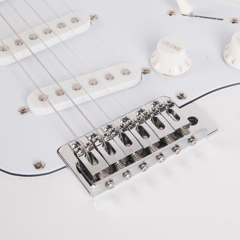 Rose Wood Fingerboard Electric Guitar White +Gigbag +Cord+Strap+Accessor