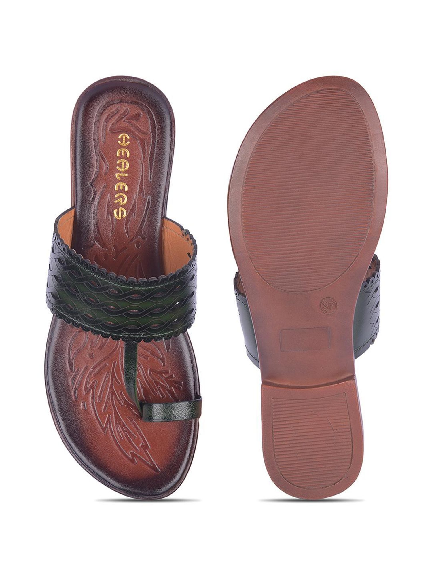 Healers by Liberty Women's Olive Toe Ring Sandals