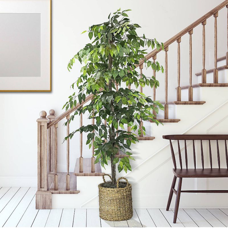 72" Artificial Ficus Tree in Basket - LCG Florals