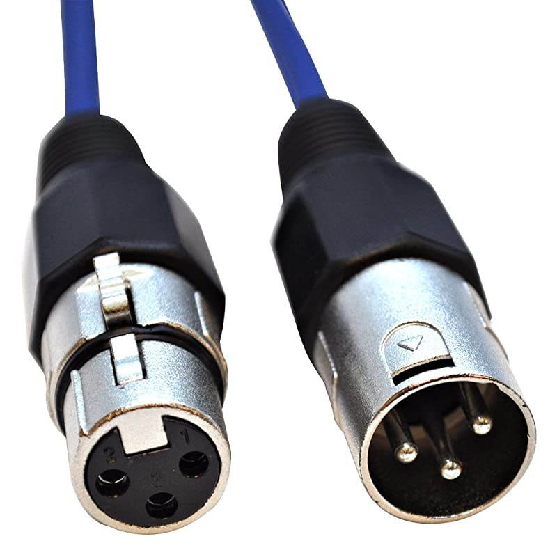 SAXLX-6 - 6 Pack of 6' Blue XLR Male to XLR Female Patch Cables - Balanced - 6 Foot Patch Cords