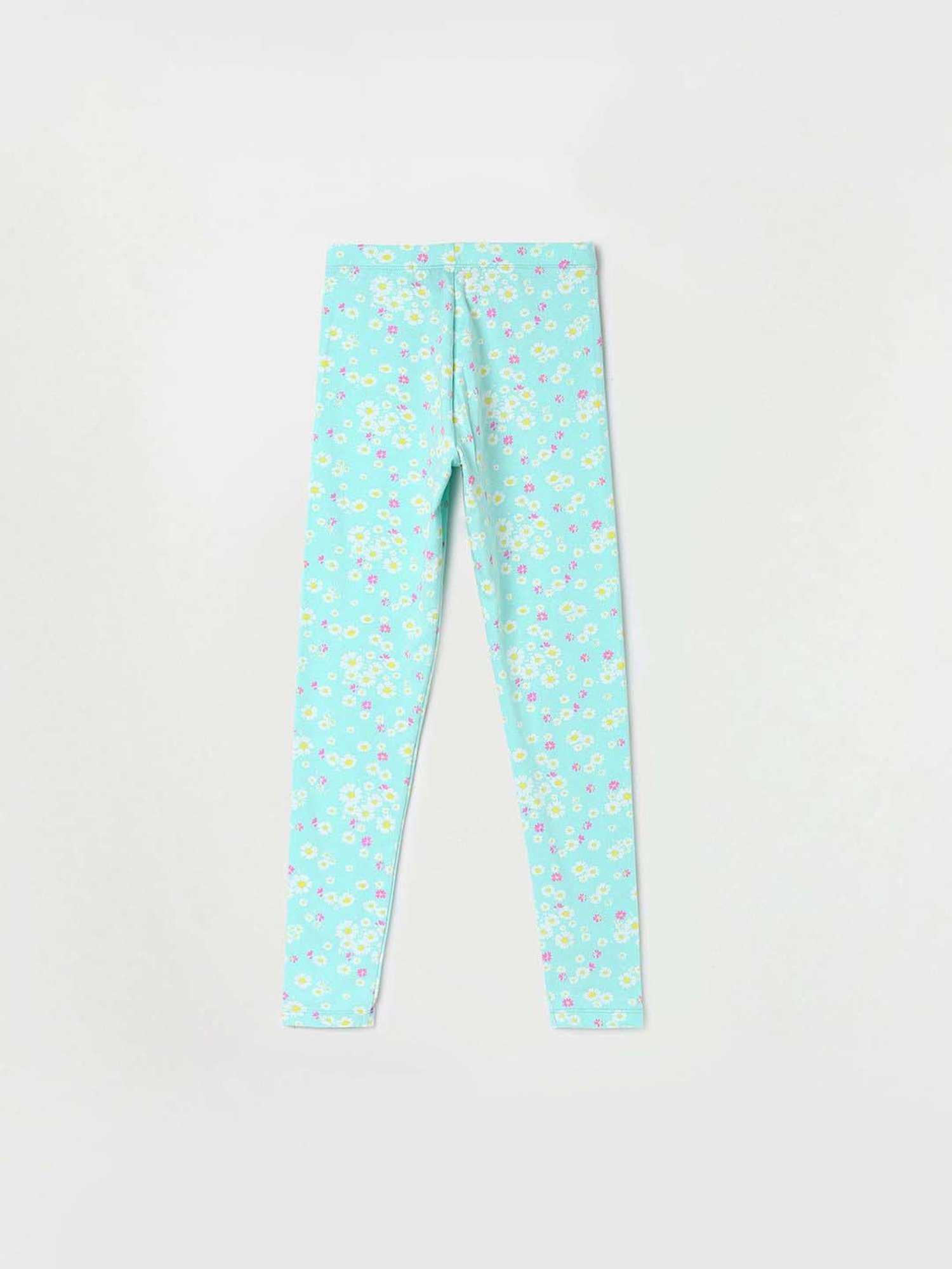 Fame Forever by Lifestyle Girls Aqua Blue Cotton Floral Print Leggings