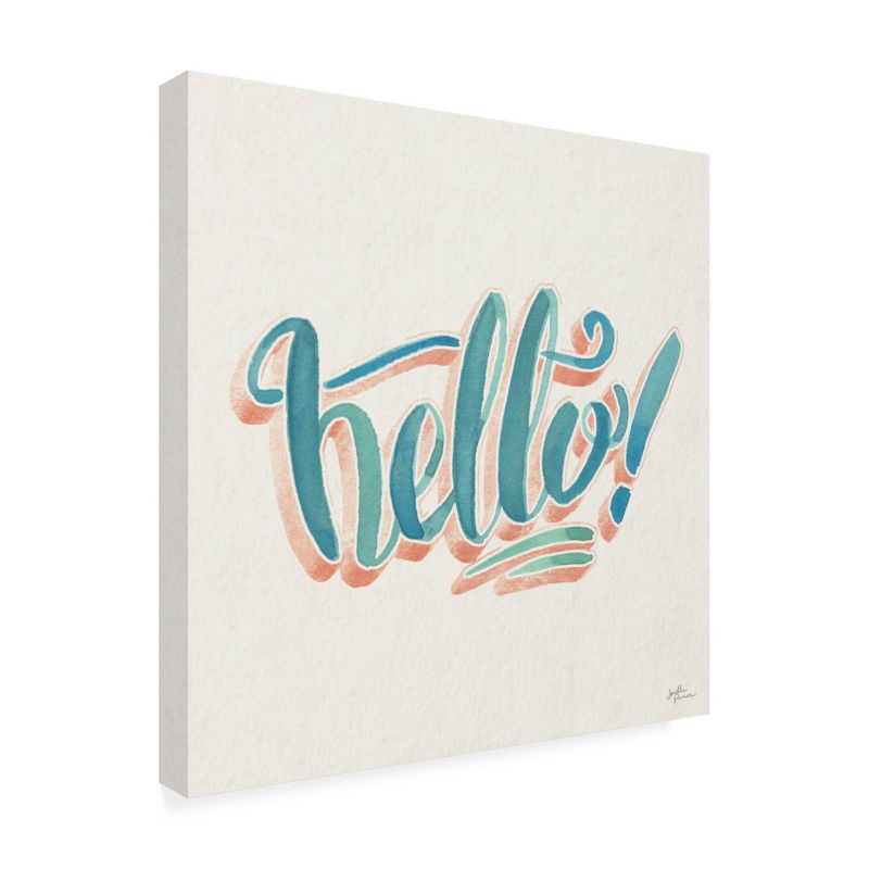 18" x 18" Janelle Penner 'Hello' Unframed Wall Canvas - Trademark Fine Art