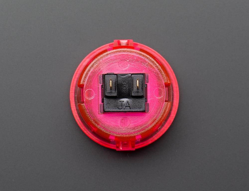 Arcade Button - 30mm Translucent Pink