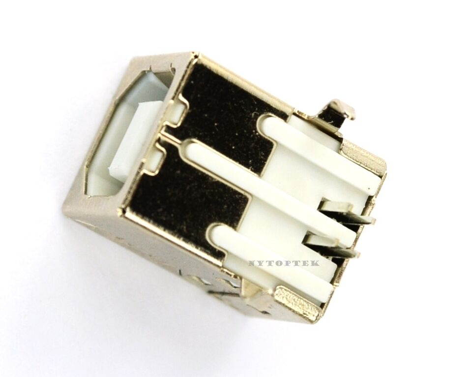 New Plug Port Connector Jack For USB 2.0 Type B Female Right Angle Replacement
