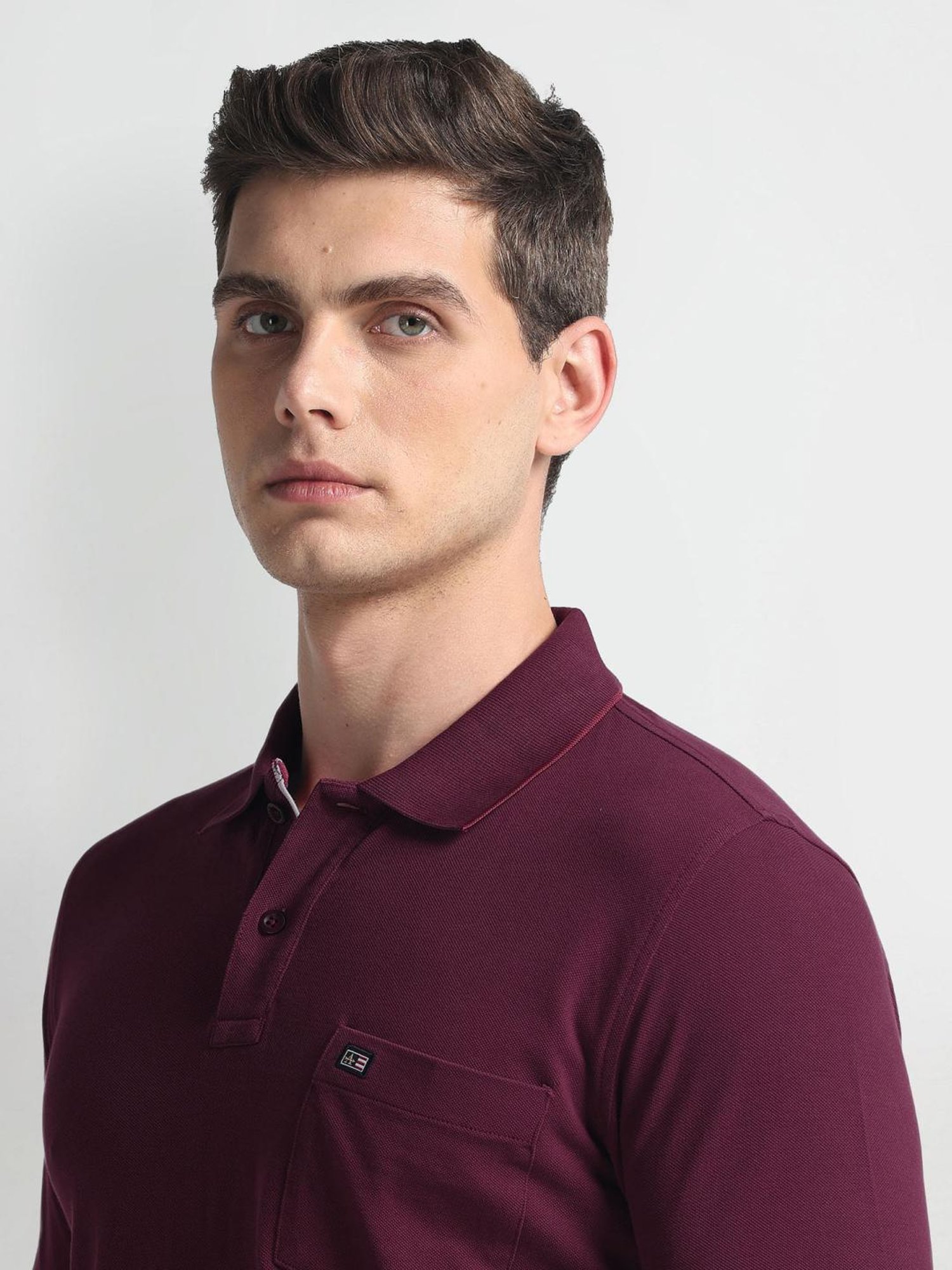 Arrow Sports Maroon Cotton Regular Fit Polo T-Shirt