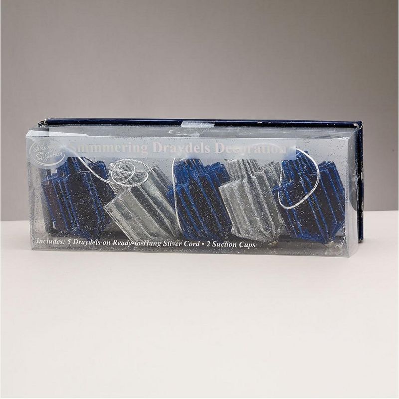 Rite Lite 42" Unlit Shimmering Dreidel Hanukkah Garland - Blue/Silver