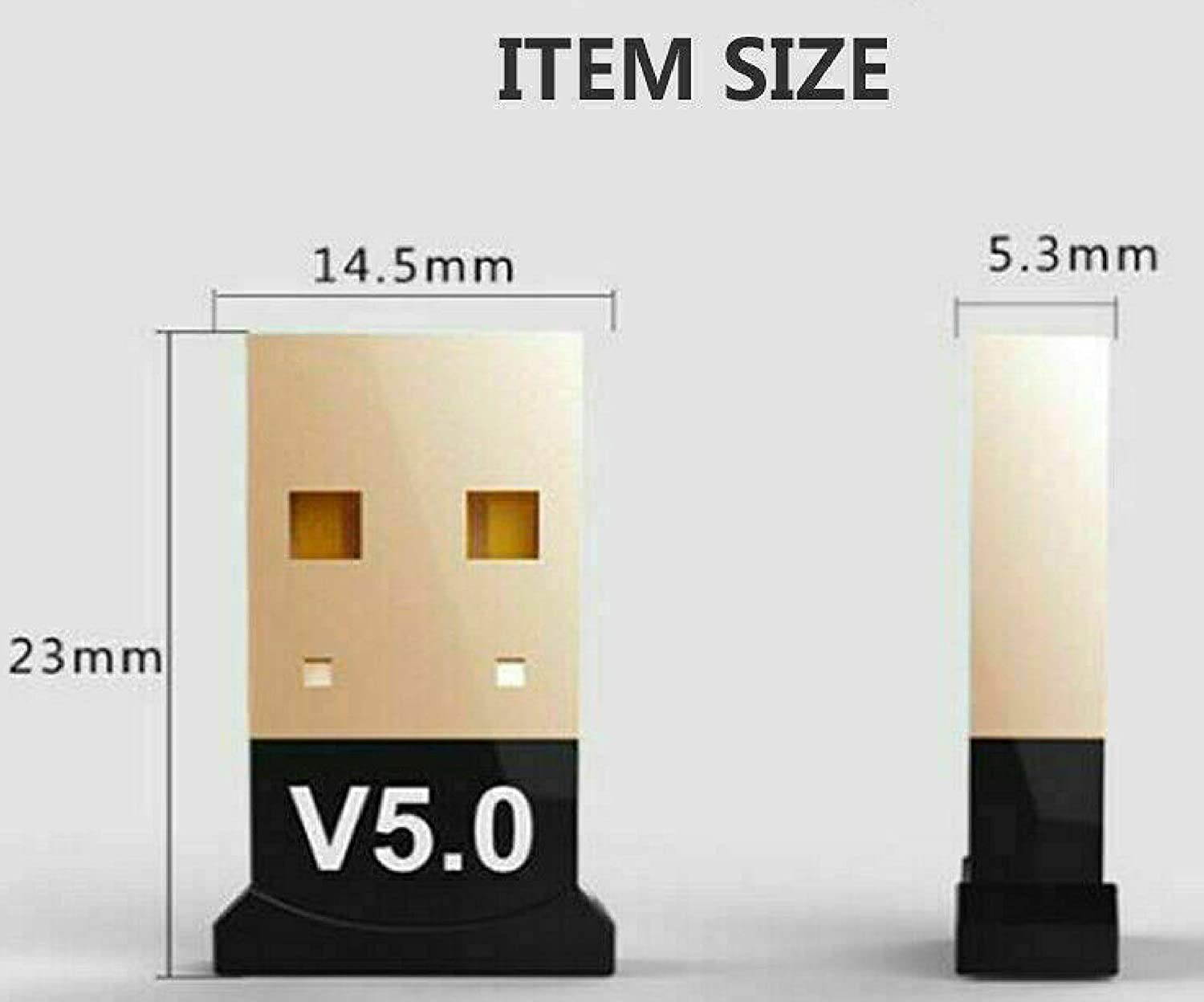 USB Bluetooth 5.0 Wireless Audio Music Stereo Adapter Dongle Receiver for TV PC