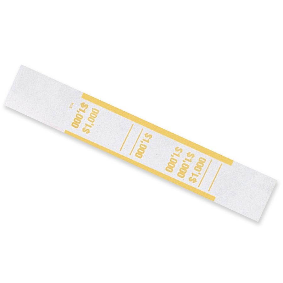 MMF Industries 216070G12 Self-Adhesive Currency Straps, Yellow, $1,000 in $10 Bills, 1000 Bands/Box