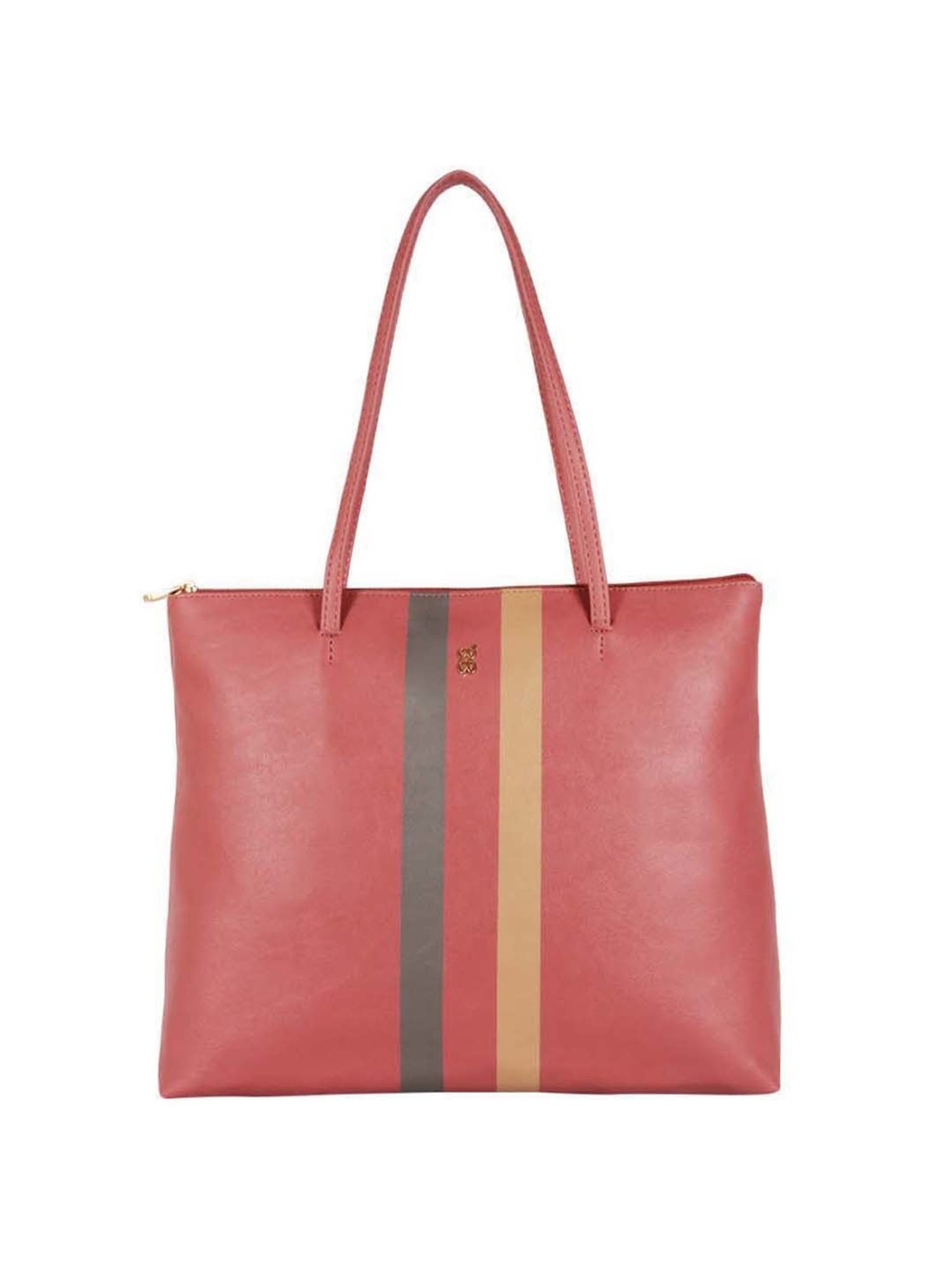 Baggit Pink Solid Medium Tote Handbag