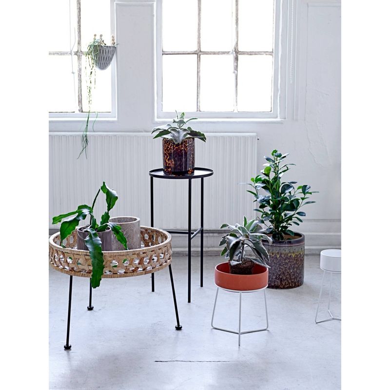 35.5" x 5.5" Stoneware Hanging Flower Pot with Wood Beads - 3R Studios