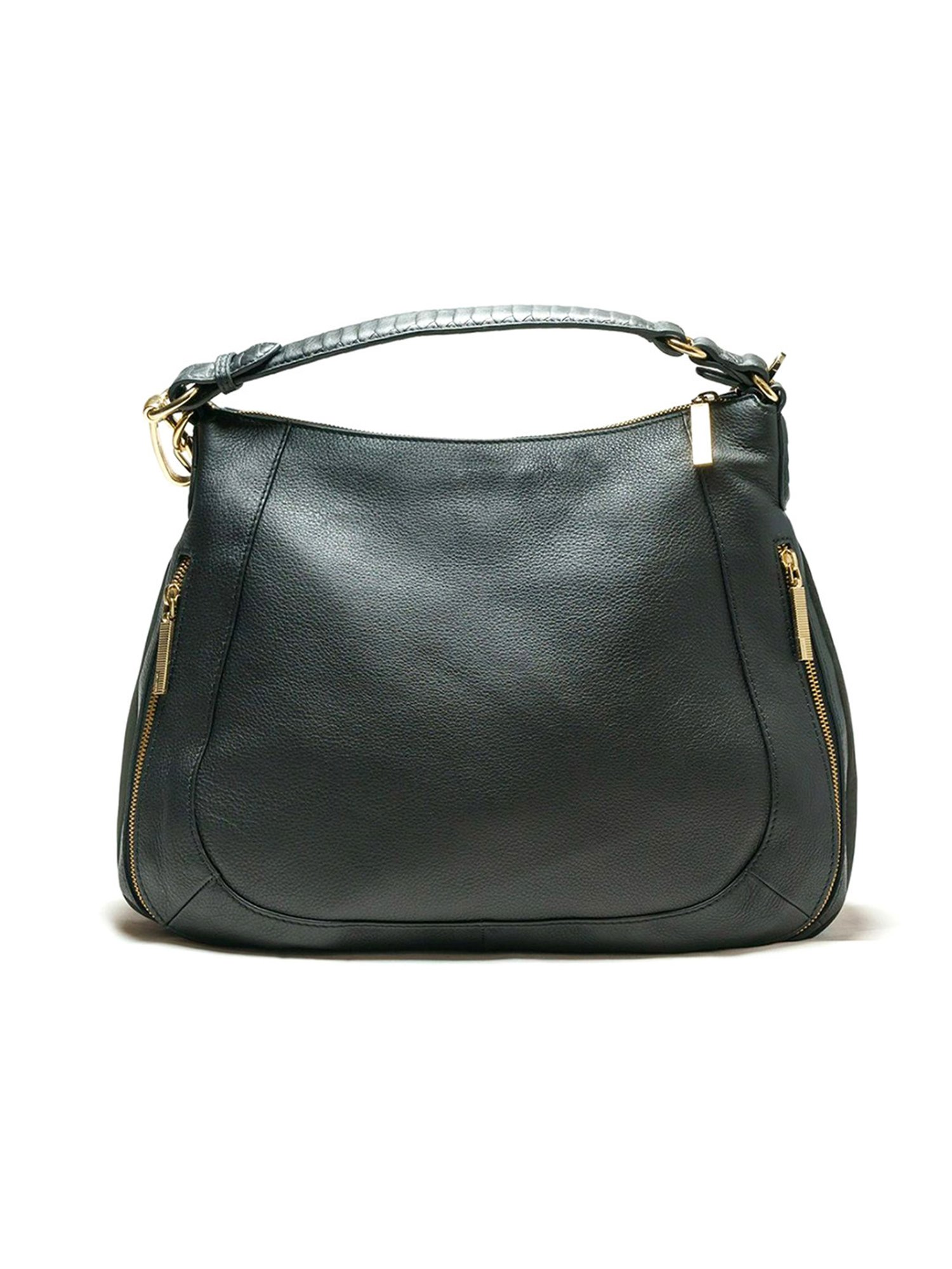 RI2K London Black Leather Large Hobo Bag
