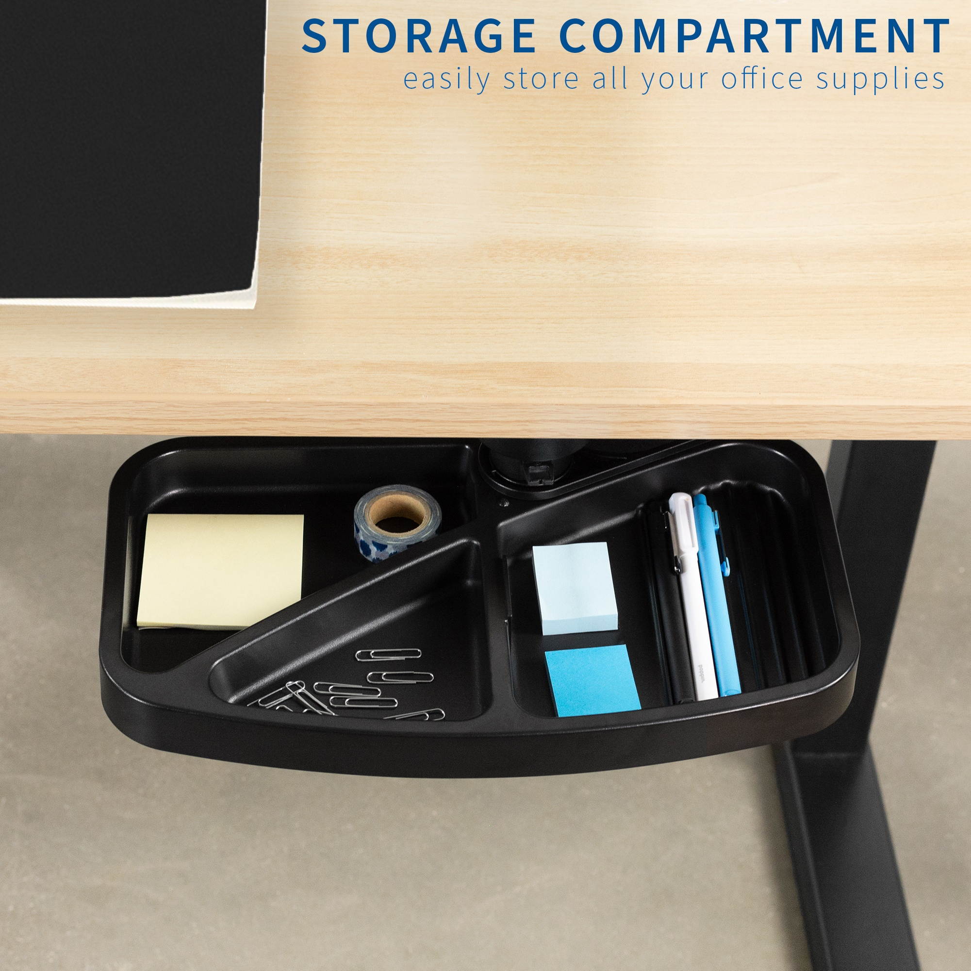 VIVO Black Adjustable Under Desk Pencil Drawer with Mouse Platform | Storage Tray Desk Organizer w/ Swivel (DESK-AC05M)