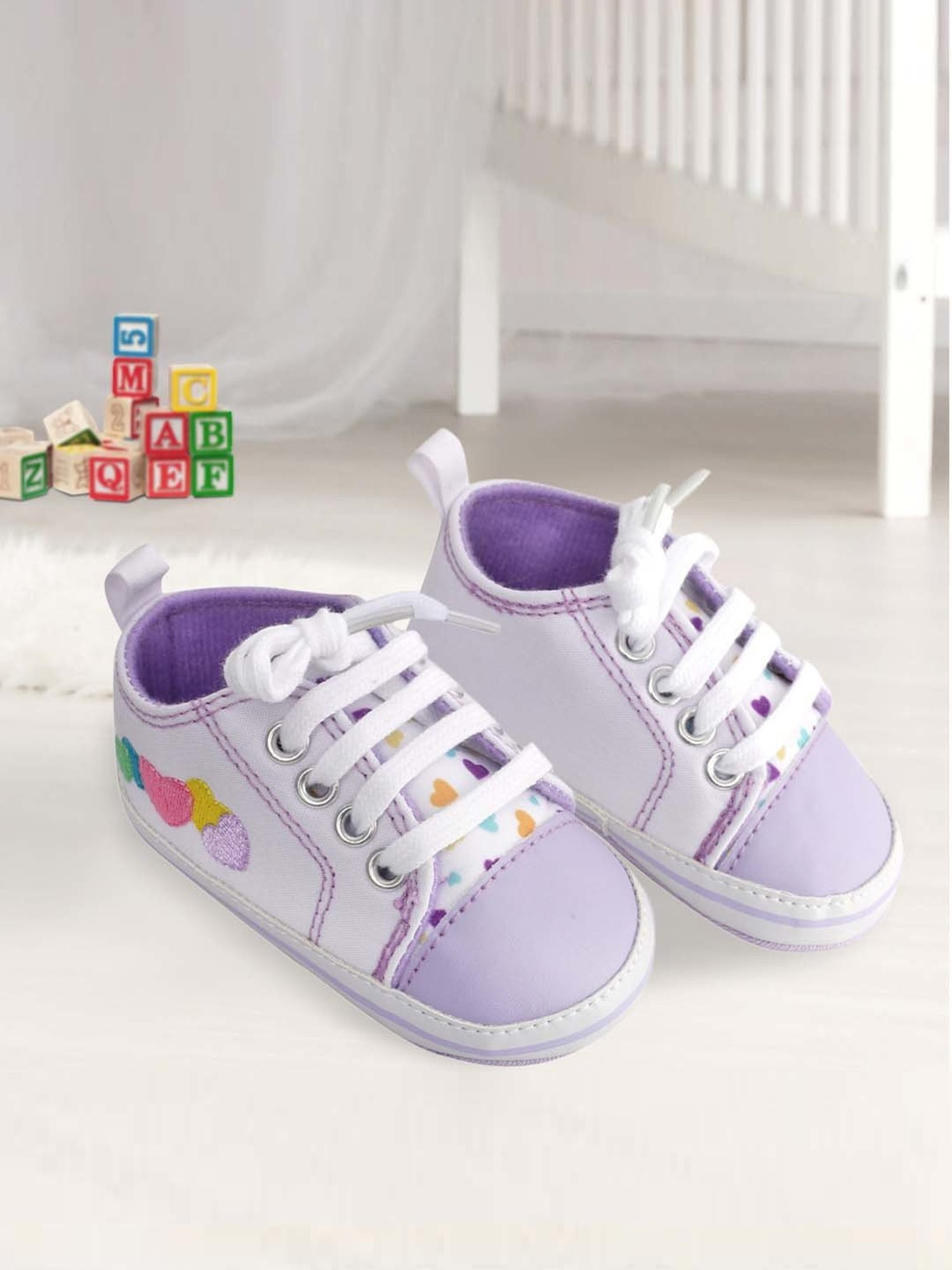 Baby Moo Kids Purple Lace Up Shoes