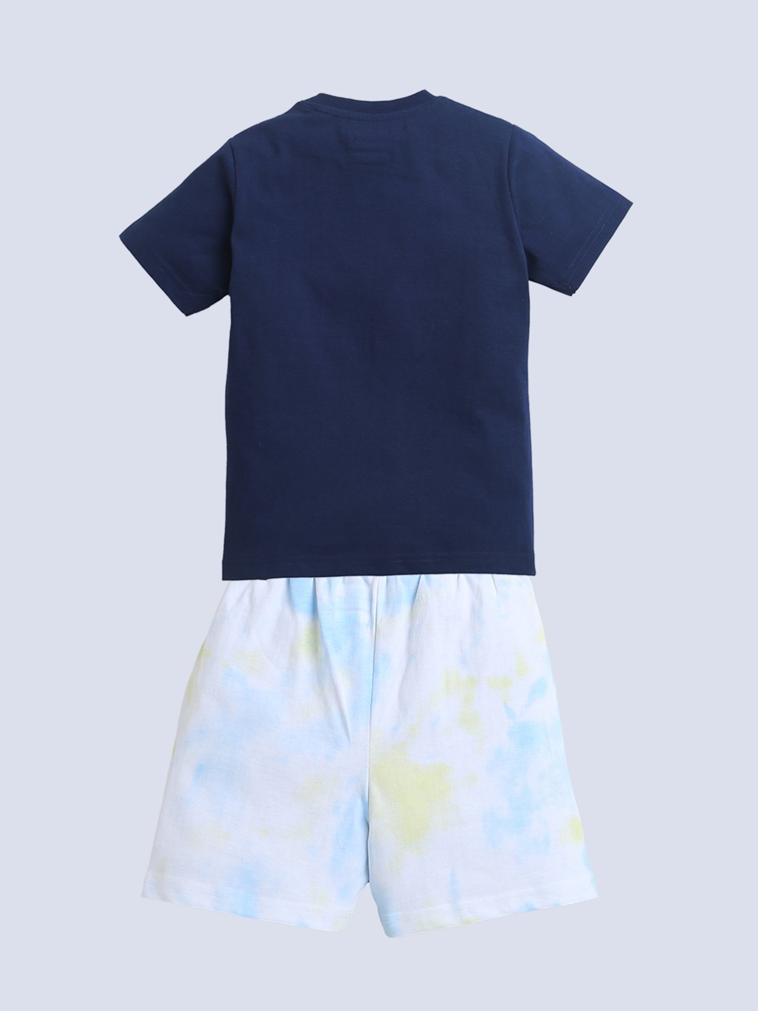 Bumzee Kids Navy & White Printed T-Shirt with Shorts