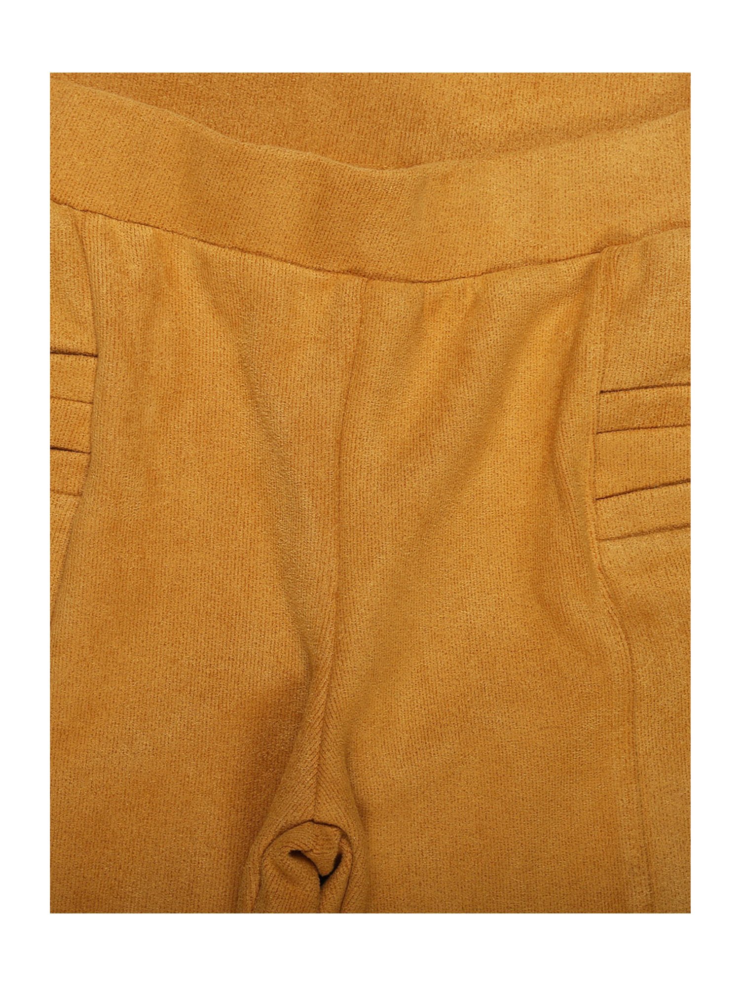 Peppermint Girls Yellow Solid Leggings