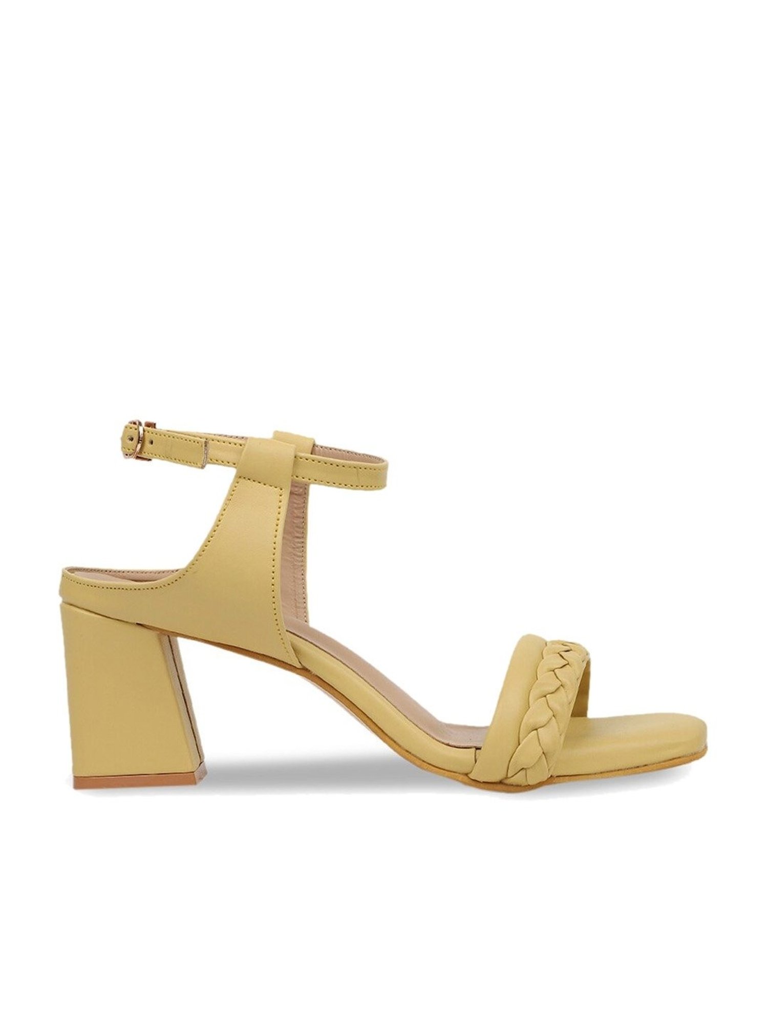 Iconics Women's Yellow Ankle Strap Sandals