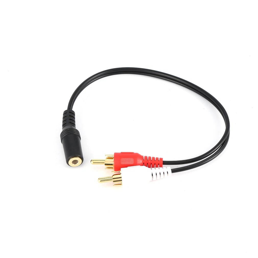 Universal 3.5mm Stereo Audio Female Jack to 2 RCA Male Socket to Headphone 3.5 Y Adapter Cable 25cm Bundle 1 Polybag Multimedia