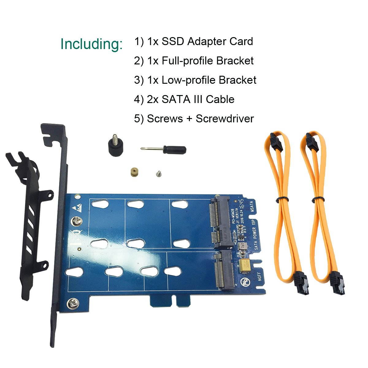 GLOTRENDS PA08 2 in 1 M.2 SATA Adapter Card and mSATA SSD Adapter Card