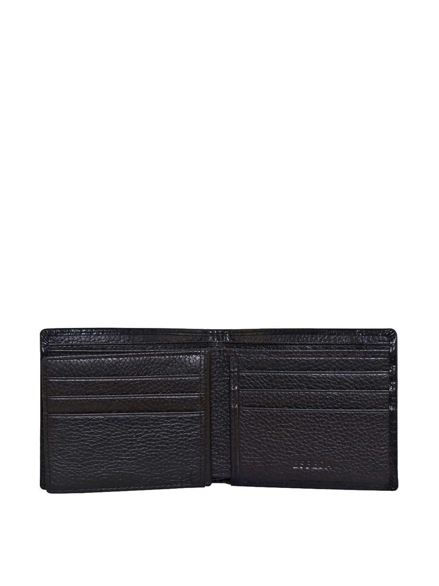 Esbeda Black Casual Leather Bi-Fold Wallet with Belt for Men