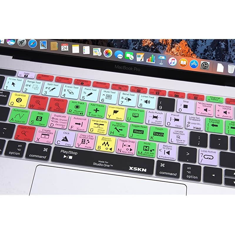 Shortcut Design Keyboard Skin Cover for New MacBook 12 (2015 Model A1534) and New MacBook Pro 13 (2016 Version A1708, No Touch Bar), US&EU Version (Studio One 3)