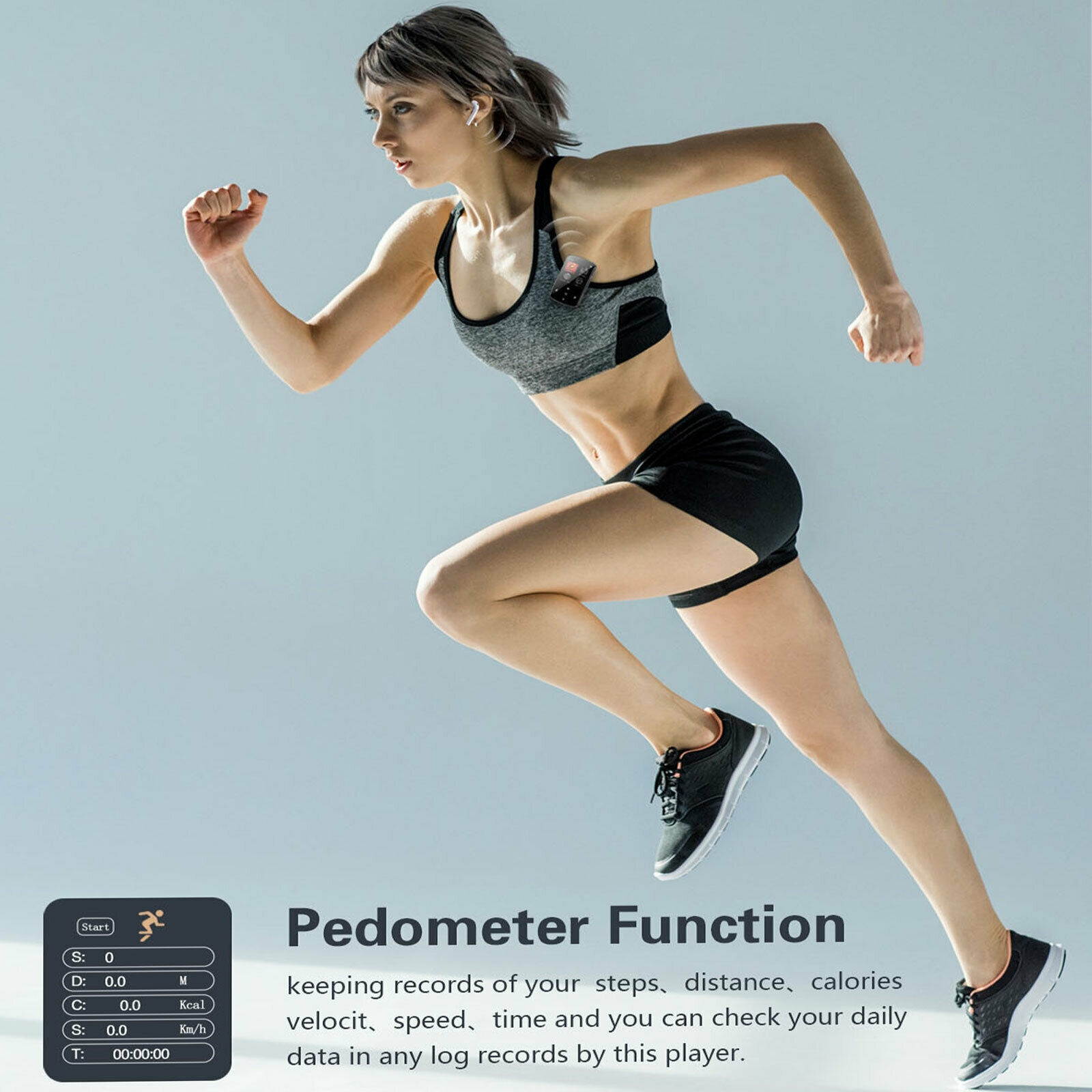 32GB Portable Sport Clip MP3 Player w/Bluetooth 4.2 HIFI Music FM Radio Recorder