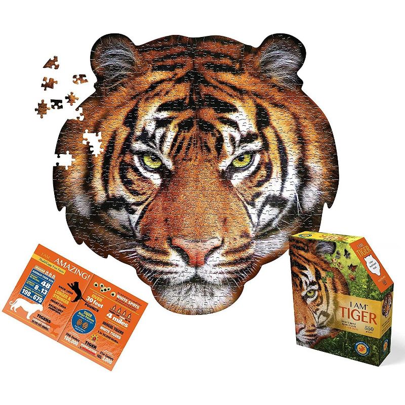Madd Capp Games I AM Tiger 550 Piece Animal Head-Shaped Jigsaw Puzzle