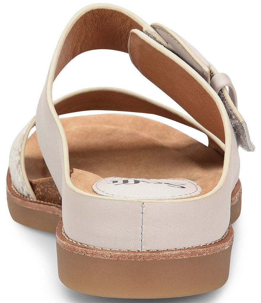 Sofft Braye Leather Snake Print Comfort Footbed Slides