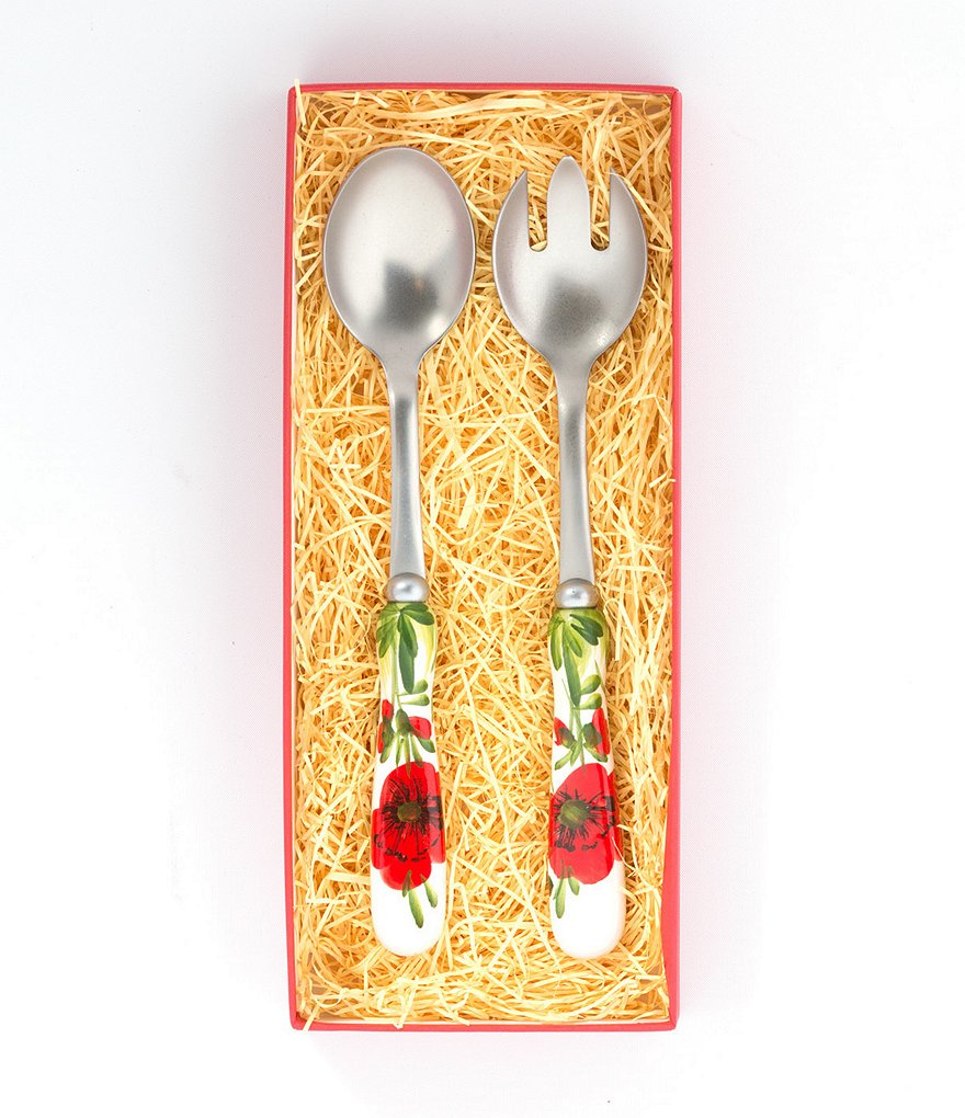 VIETRI Lastra Poppy Salad Server Set