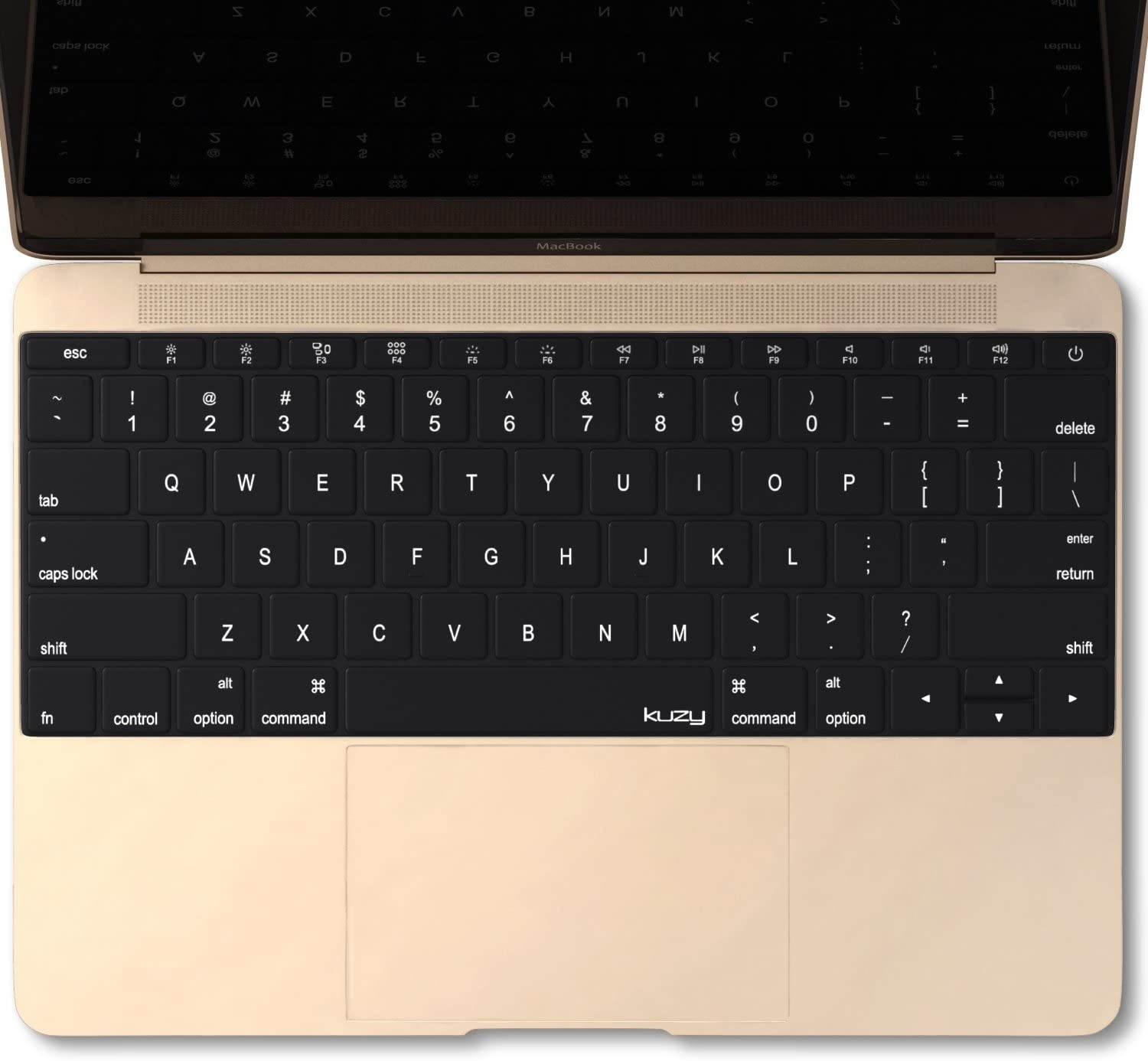 Kuzy - Solid Black Keyboard Cover for MacBook Pro 13 inch A1708 (No TouchBar) Release 2016 & MacBook 12" A1534 Newest Silicone Skin - Solid Black