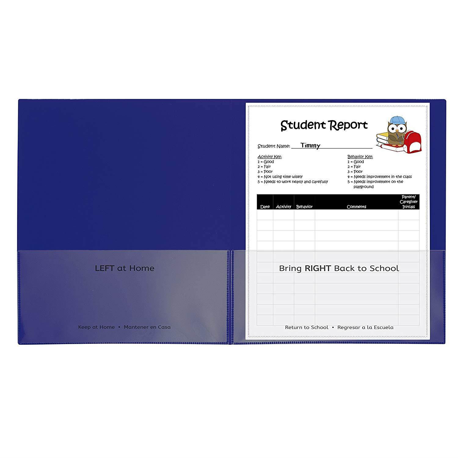 C-Line Classroom Connector School-to-Home Folders, Blue, 25 per Box (32005)