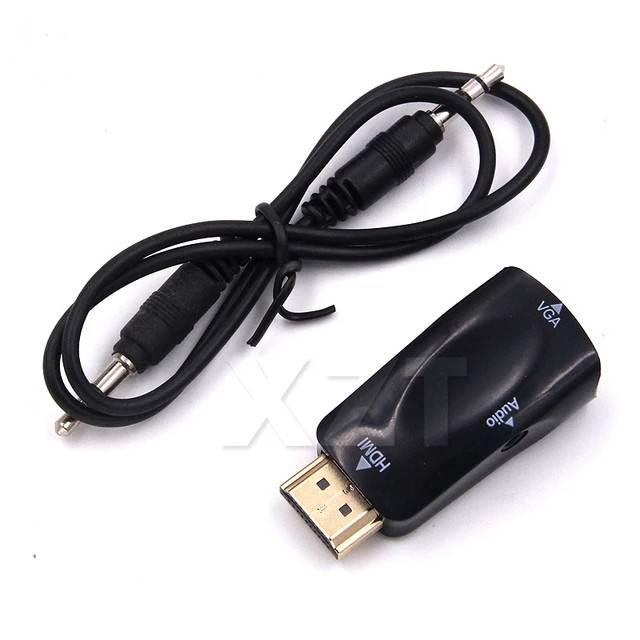 HDMI to VGA Adapter 1080P with 3.5MM 3.5 AUX Audio Cable HDMI Converter Male to Female For PC Laptop Projector Computer TV box