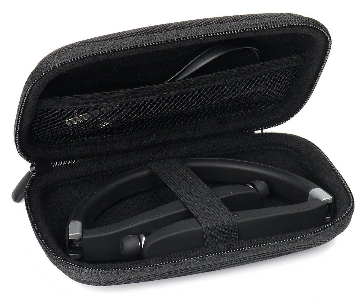 Travel Case for Wireless Foldable Sports Neckband Bluetooth Headphones Like NEXGADGET, EGRD, HOBEST, Moche, Fetta, dostyle, Senbowe, Levin,Dylan, pkman, Bestyoyo, ATC, VICTA, AVIVANT, souldio (Black)
